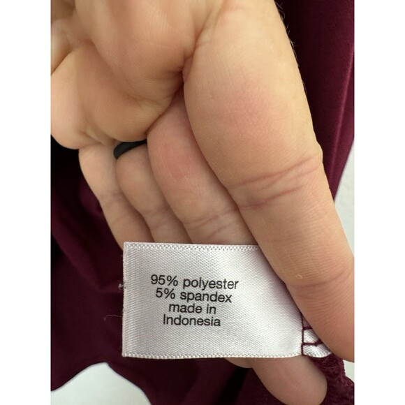 Lane Bryant Women's  Long Sleeve Red Burgundy Draped Wrap Blouse Career 22/24 - Picture 6 of 10